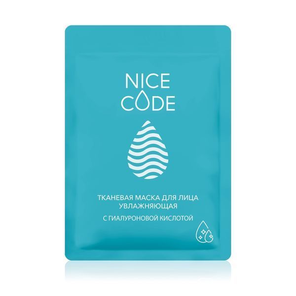 Тканинна маска для обличчя зволожувальна з гіалуроновою кислотою NICE CODE, 24 мл 7475834 фото