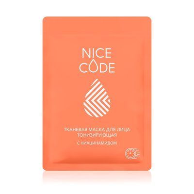 Тканинна маска для обличчя тонізувальна з ніацинамідом NICE CODE, 24 мл 3423 фото