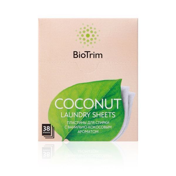 Пластини для прання делікатних тканин BioTrim COCONUT, 38 шт. 23234 фото